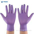 Guantes de nitrilo médico sin polvo desechable de color rosa azul